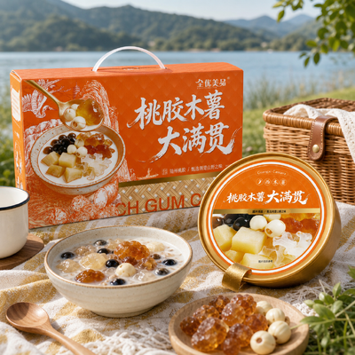Buy Peach Gum Tapioca Big Bowl Dessert Low Sugar Natural Collagen Instant Healthy Snack online manufacture